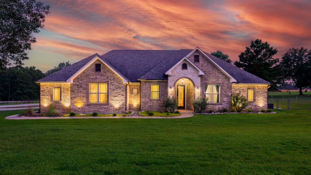 Twilight real estate photography of home exterior by a real estate photographer