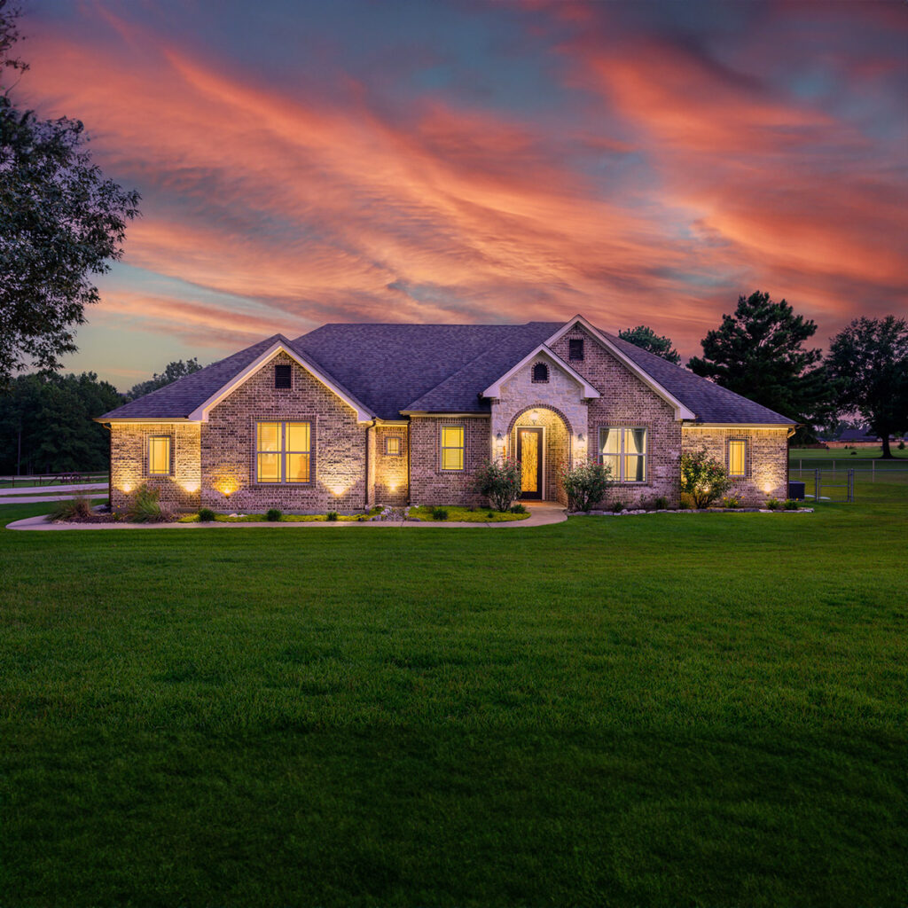 Twilight real estate photography of home exterior